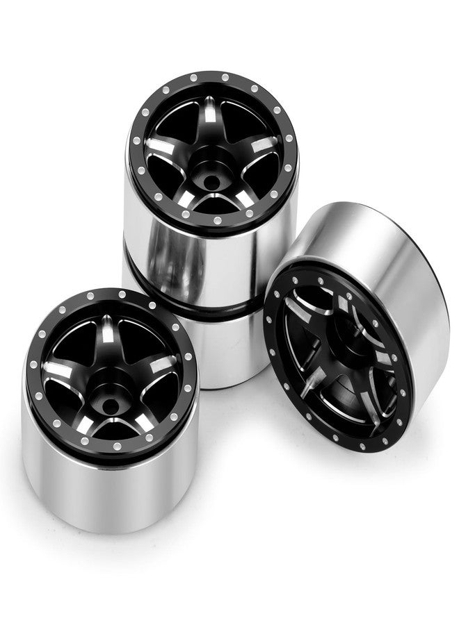 RCHUBAM 1.3 Beadlock Wheels with 5-Spoke Aluminium 1.3in RC Wheel Rims 72g Compatible with TRX4-M SCX24 Upgrade 1/24 1/18 RC Crawler Car Upgrade Parts #A (Black) - Image 5